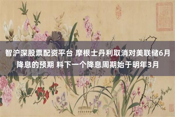 智沪深股票配资平台 摩根士丹利取消对美联储6月降息的预期 料下一个降息周期始于明年3月