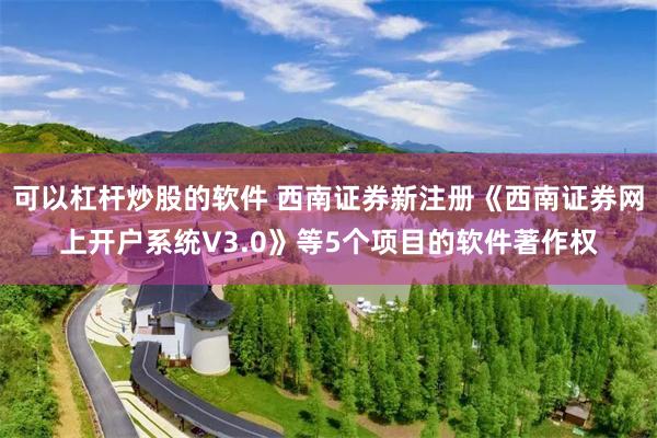 可以杠杆炒股的软件 西南证券新注册《西南证券网上开户系统V3.0》等5个项目的软件著作权