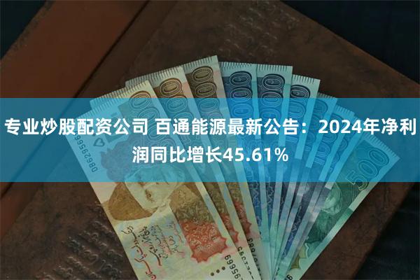 专业炒股配资公司 百通能源最新公告：2024年净利润同比增长45.61%