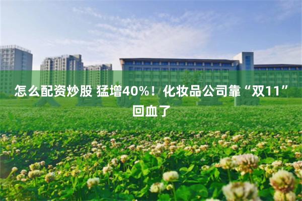怎么配资炒股 猛增40%！化妆品公司靠“双11”回血了