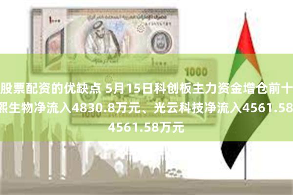 股票配资的优缺点 5月15日科创板主力资金增仓前十: 华熙生物净流入4830.8万元、光云科技净流入4561.58万元