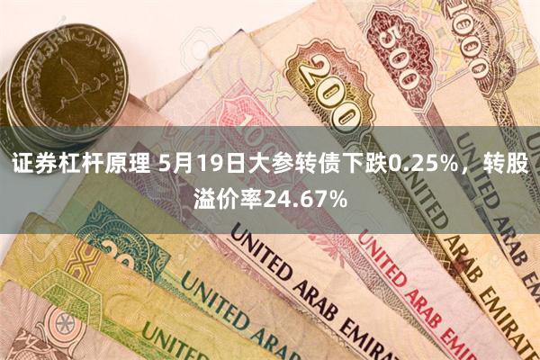 证券杠杆原理 5月19日大参转债下跌0.25%，转股溢价率24.67%