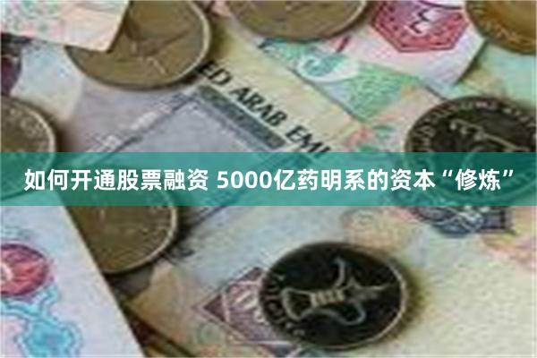 如何开通股票融资 5000亿药明系的资本“修炼”